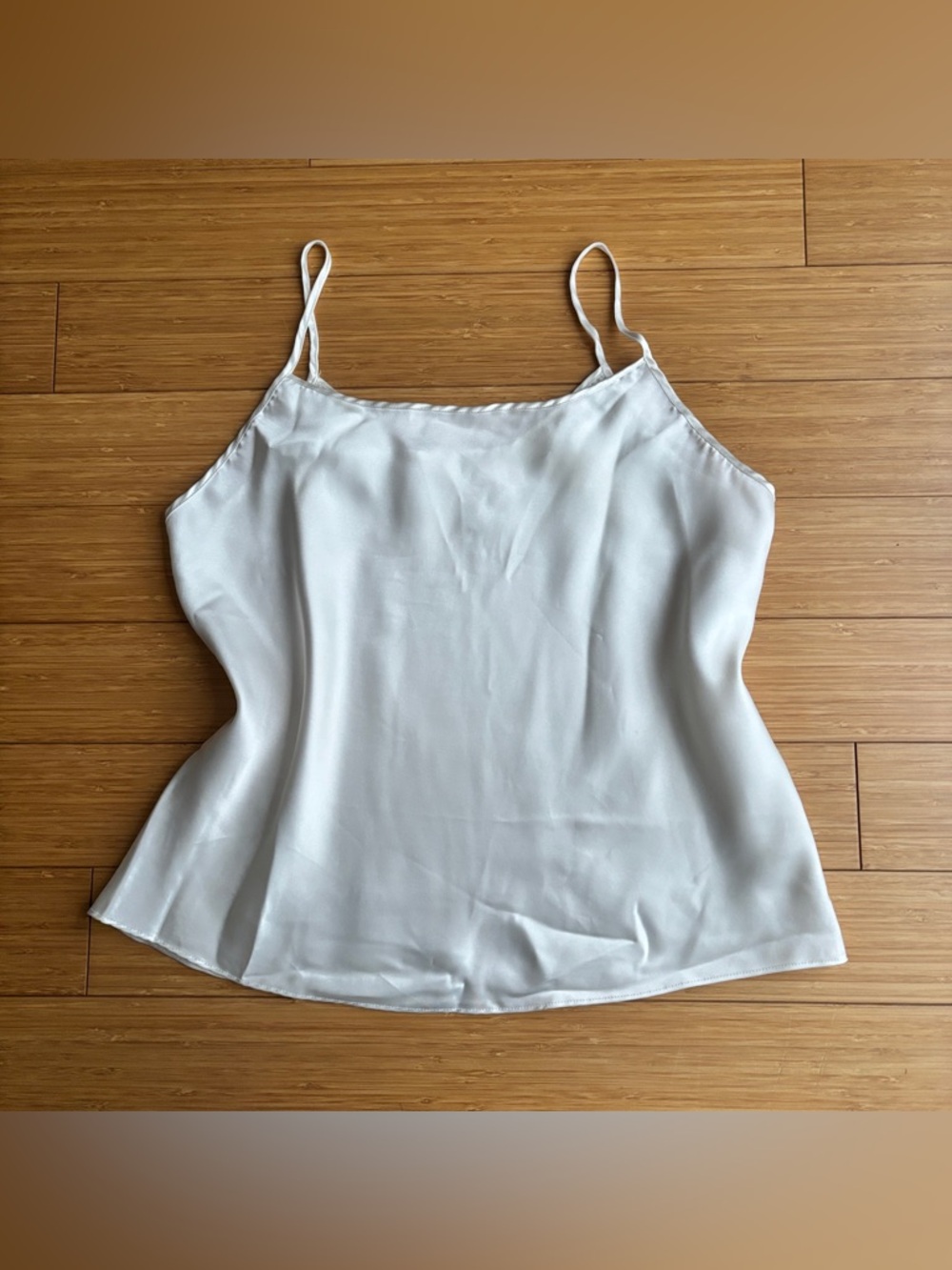 Vintage 90s minimalist cream satin camisole tank top